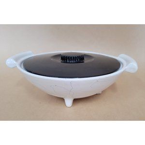 Vintage Kenwood Black & White Casserole Dish, Pencil Lines